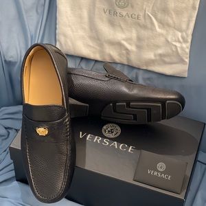 Versace Medusa Leather Car Shoe Driving Loafers